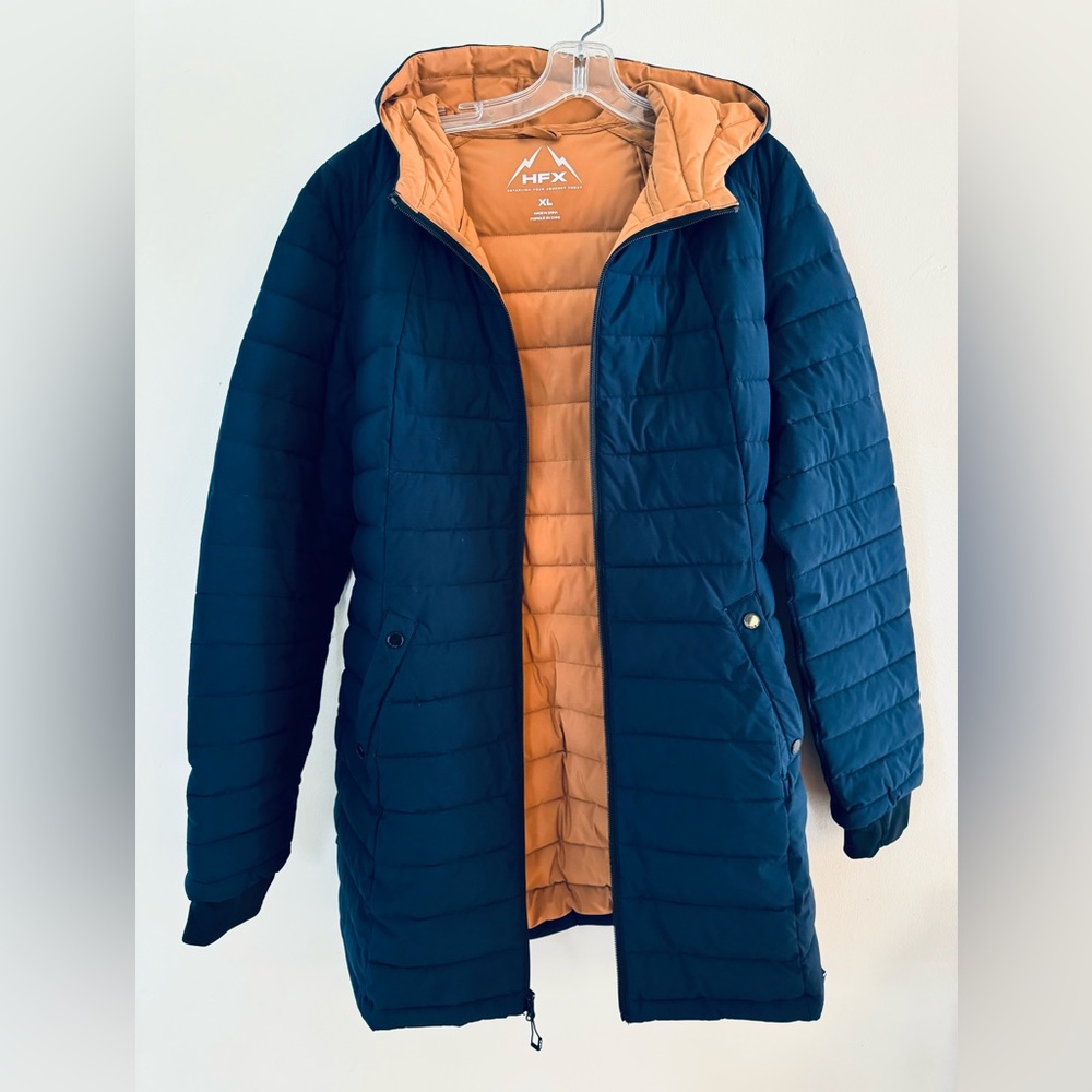 HFX Navy and Mustard Tailored Winter Puffer 14